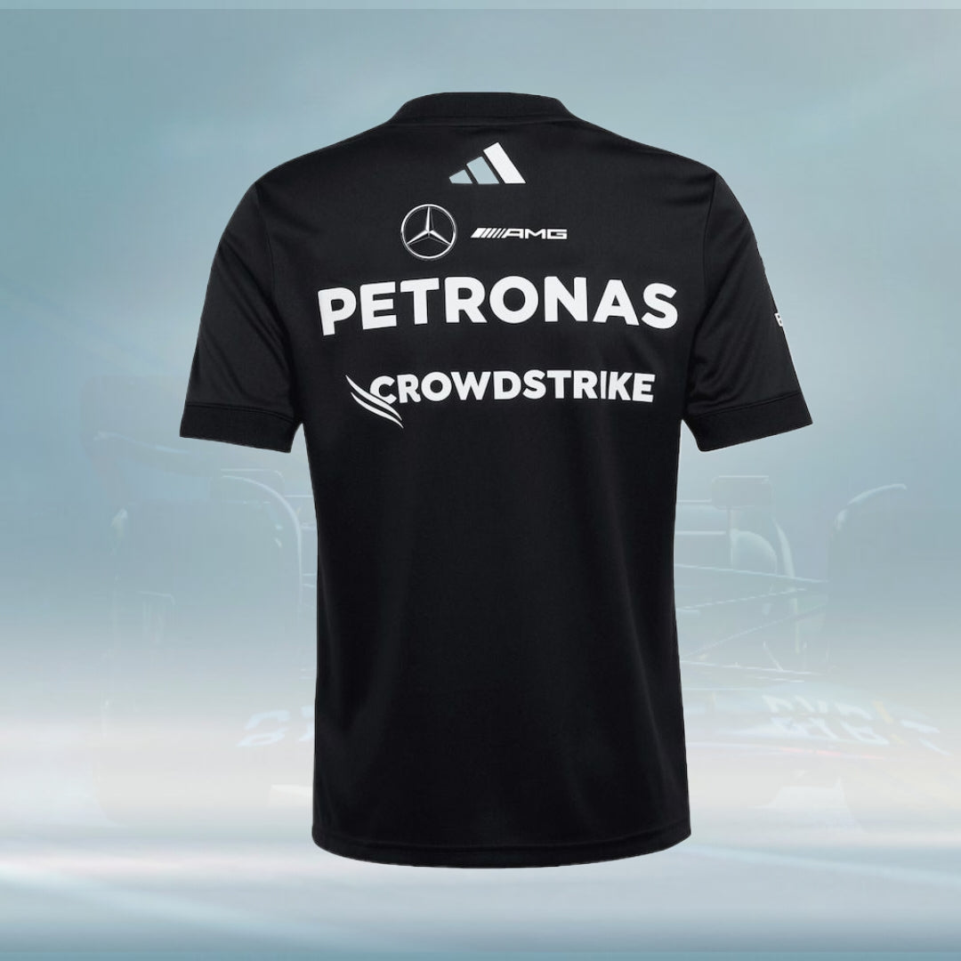 Mercedes AMG Petronas adidas F1 2025 Team Driver T-Shirt - Black