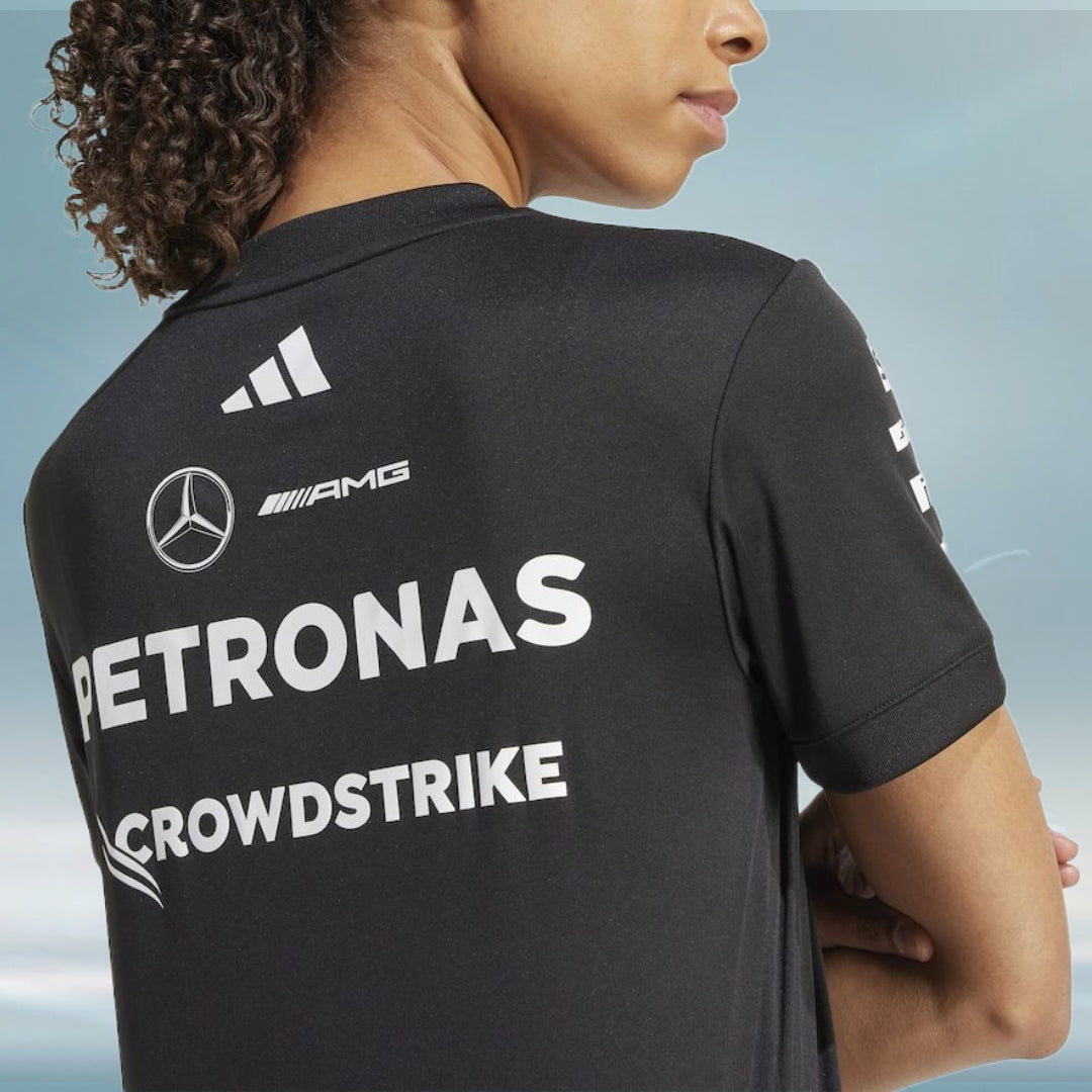 Mercedes AMG Petronas adidas F1 2025 Team Driver T-Shirt - Black - Womens