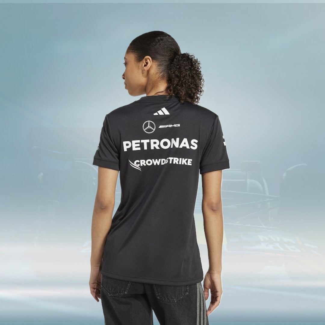Mercedes AMG Petronas adidas F1 2025 Team Driver T-Shirt - Black - Womens