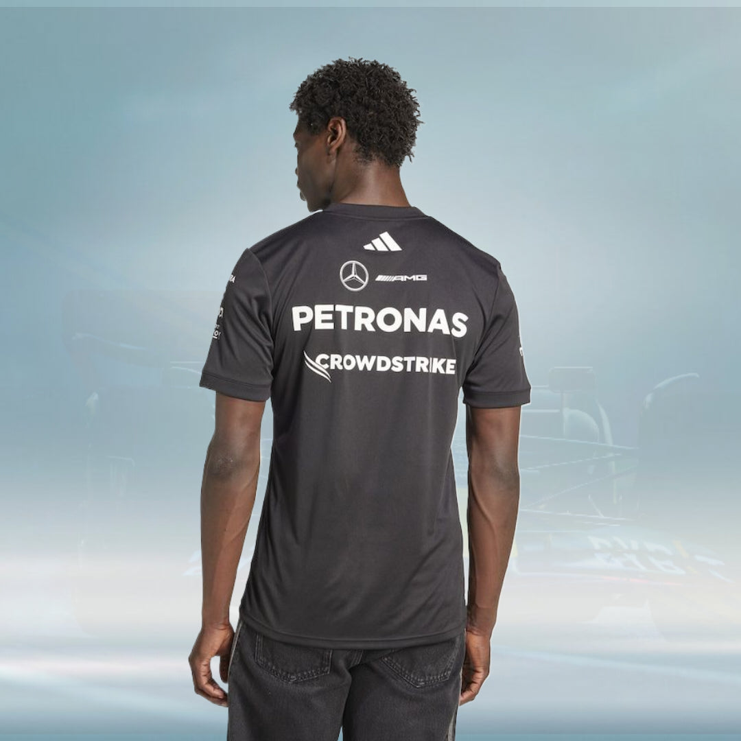 Mercedes AMG Petronas adidas F1 2025 Team Driver T-Shirt - Black
