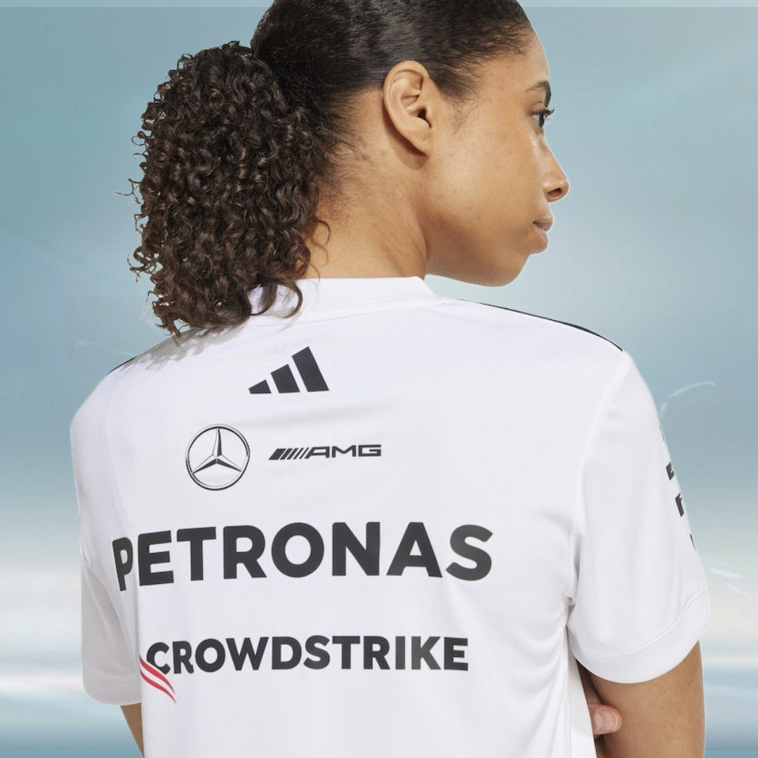 Mercedes AMG Petronas adidas F1 2025 Team Driver T-Shirt - White - Womens