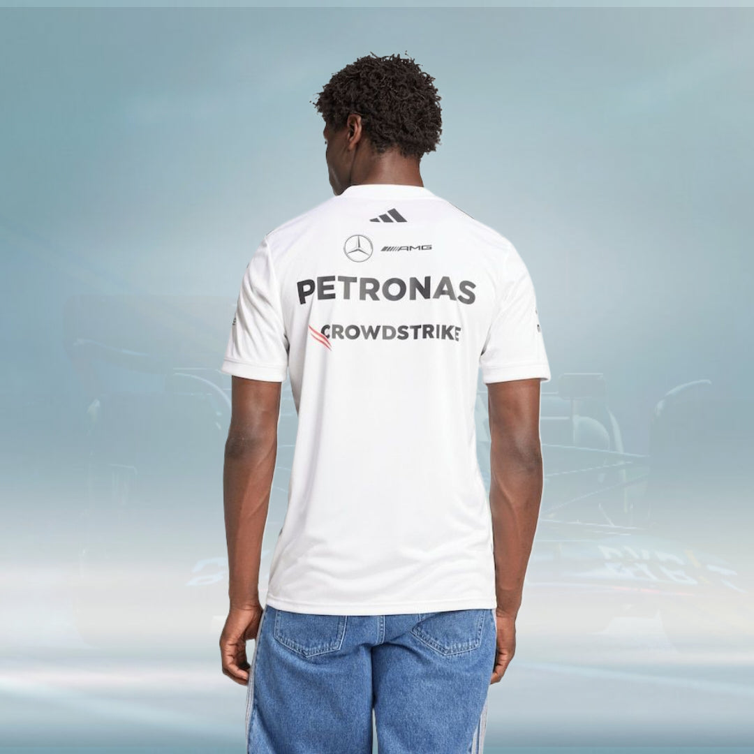Mercedes AMG Petronas adidas F1 2025 Team Driver T-Shirt - White