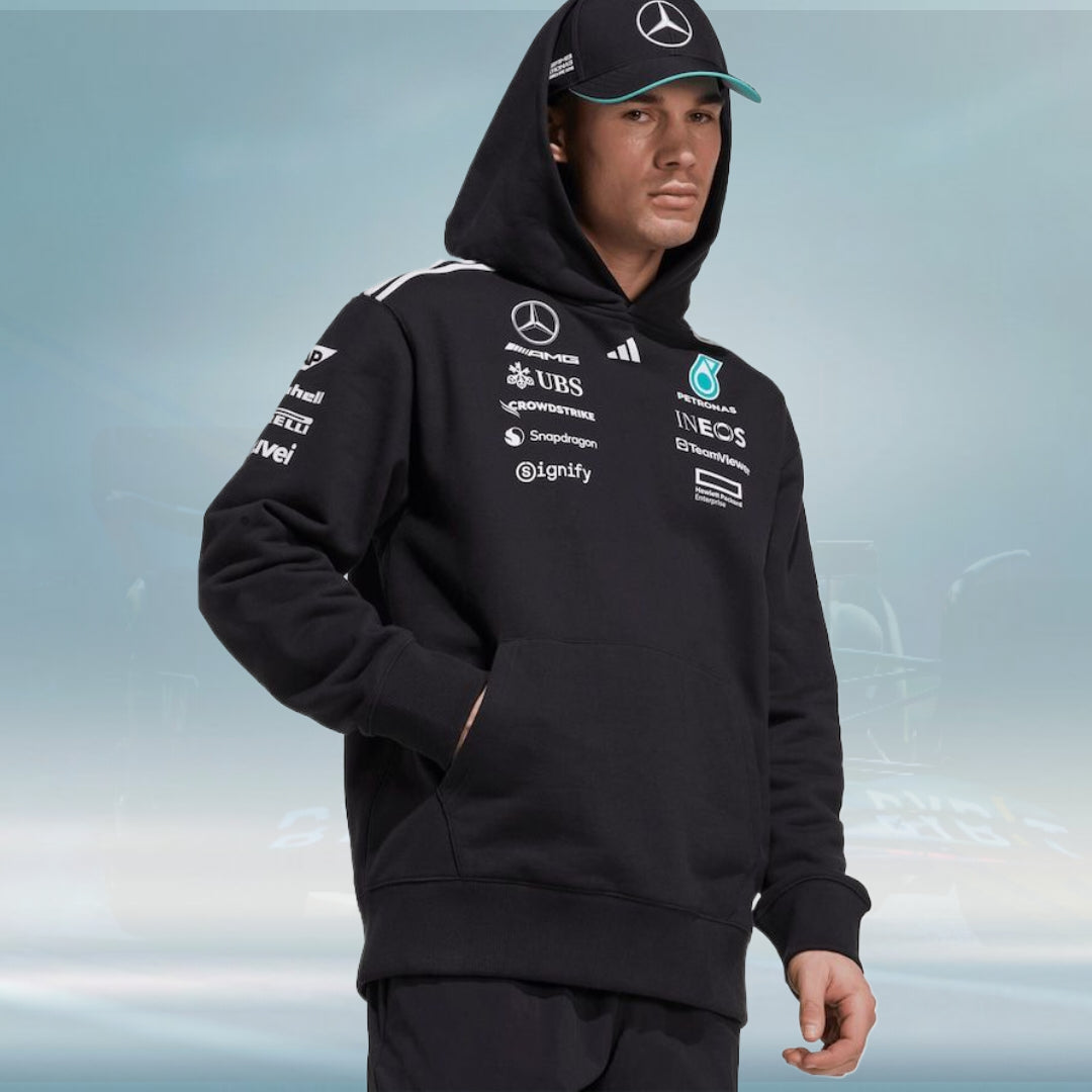 Mercedes AMG Petronas adidas F1 2025 Team Hoodie - Black