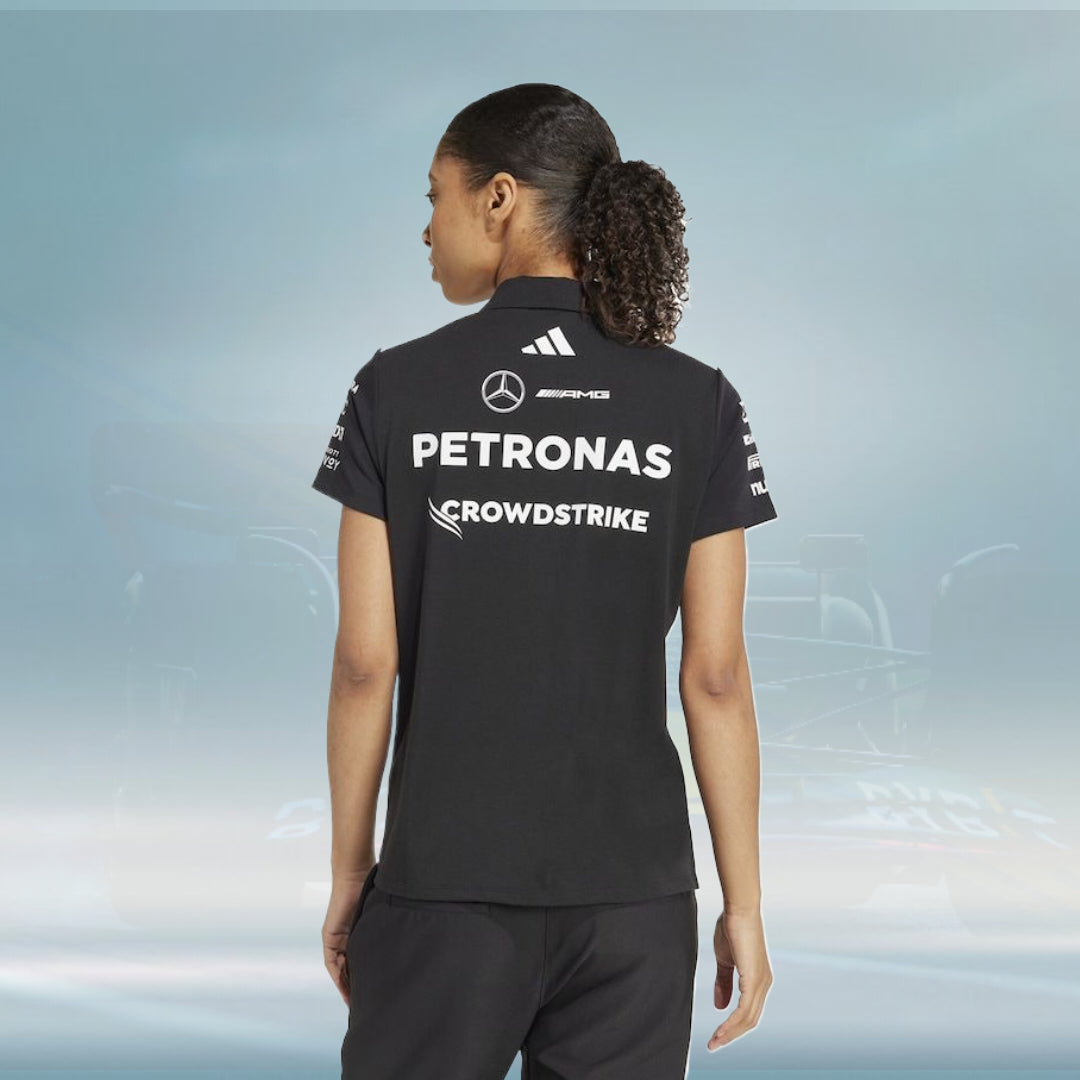 Mercedes AMG Petronas adidas F1 2025 Team Polo - Black - Womens
