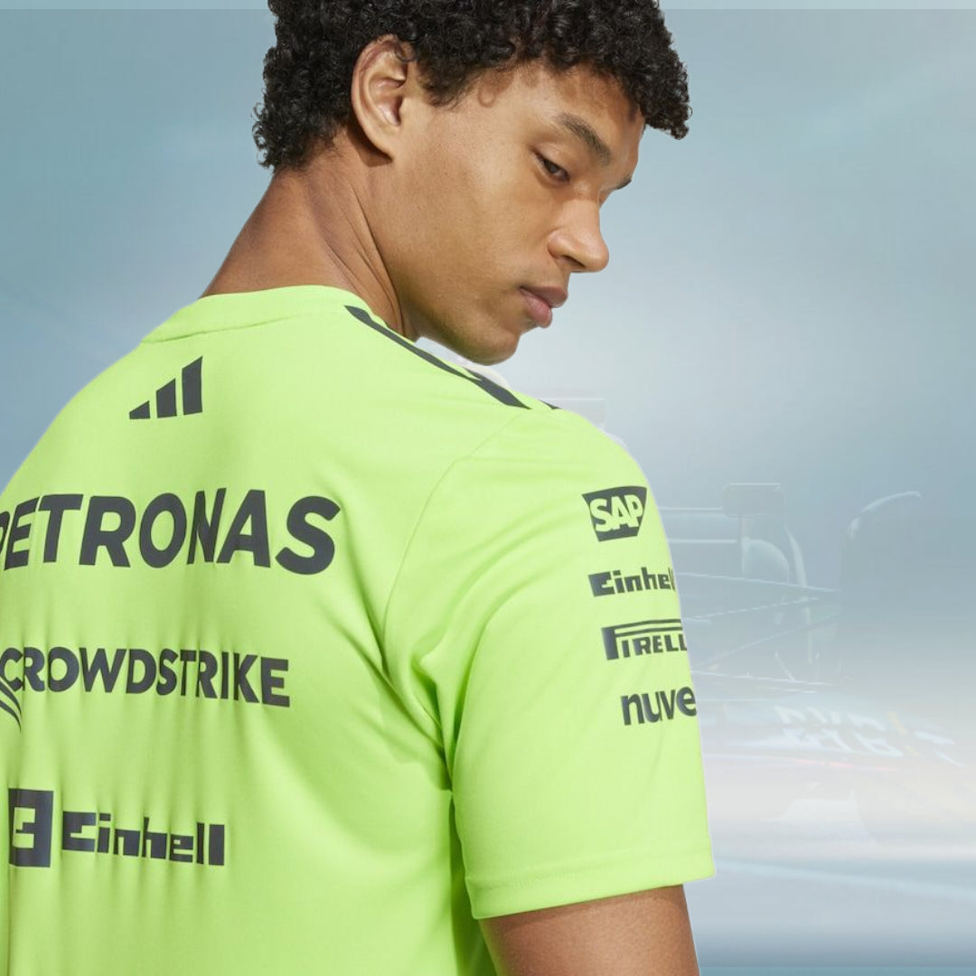 Mercedes AMG Petronas adidas F1 2025 Team Set Up T-Shirt - Lime