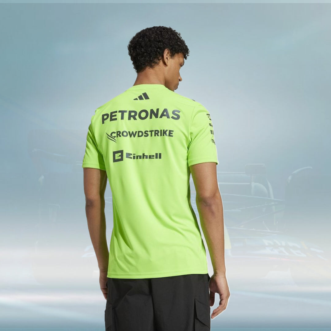 Mercedes AMG Petronas adidas F1 2025 Team Set Up T-Shirt - Lime