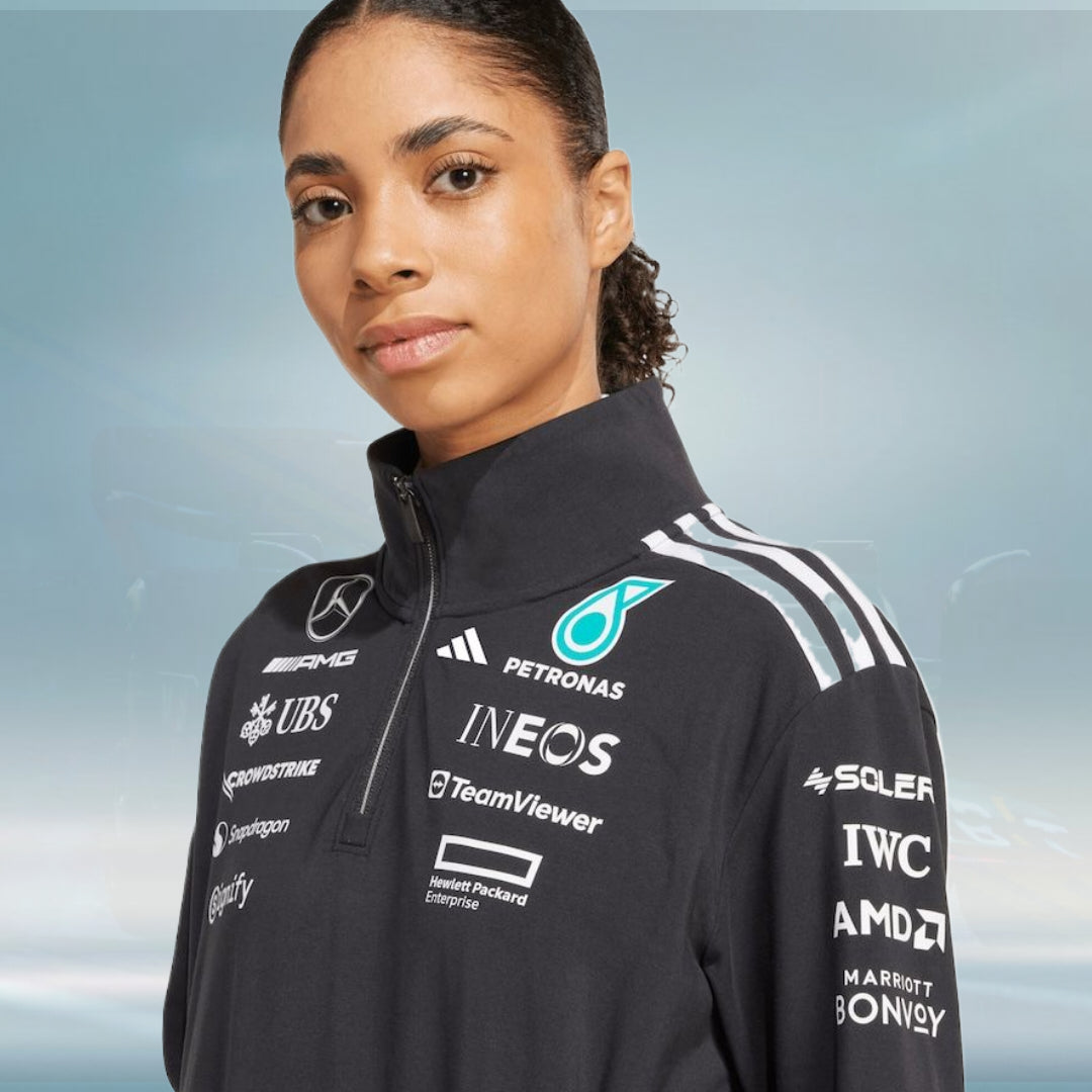 Mercedes AMG Petronas adidas F1 2025 Team 14 Zip - Black - Womens