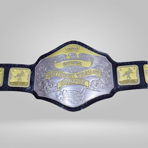 NWA National Heavyweight Wrestling Championship Zinc Plates Belt - Rental Sports