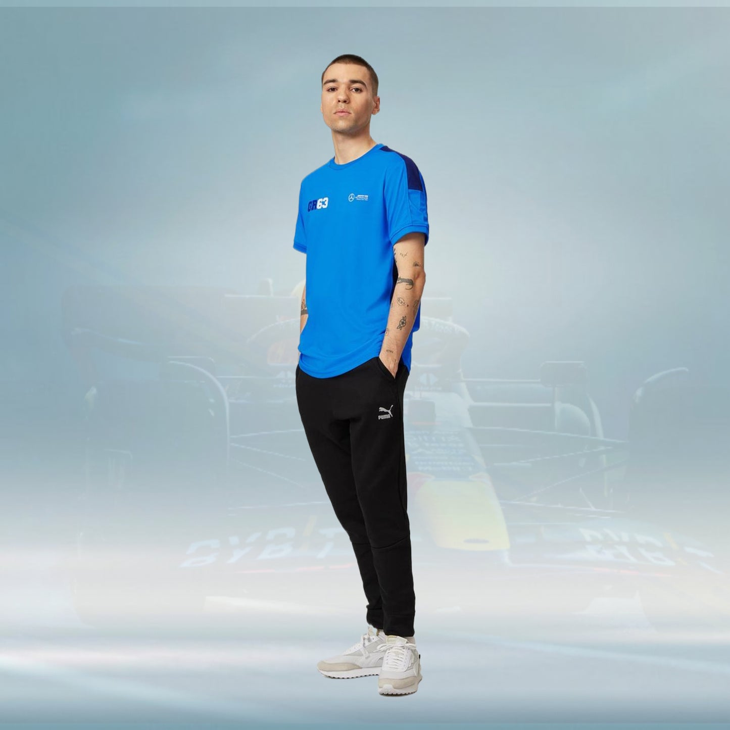 2023 Mercedes Germany AMG F1 Mens George Russell Sports T-shirt - Rental Sports