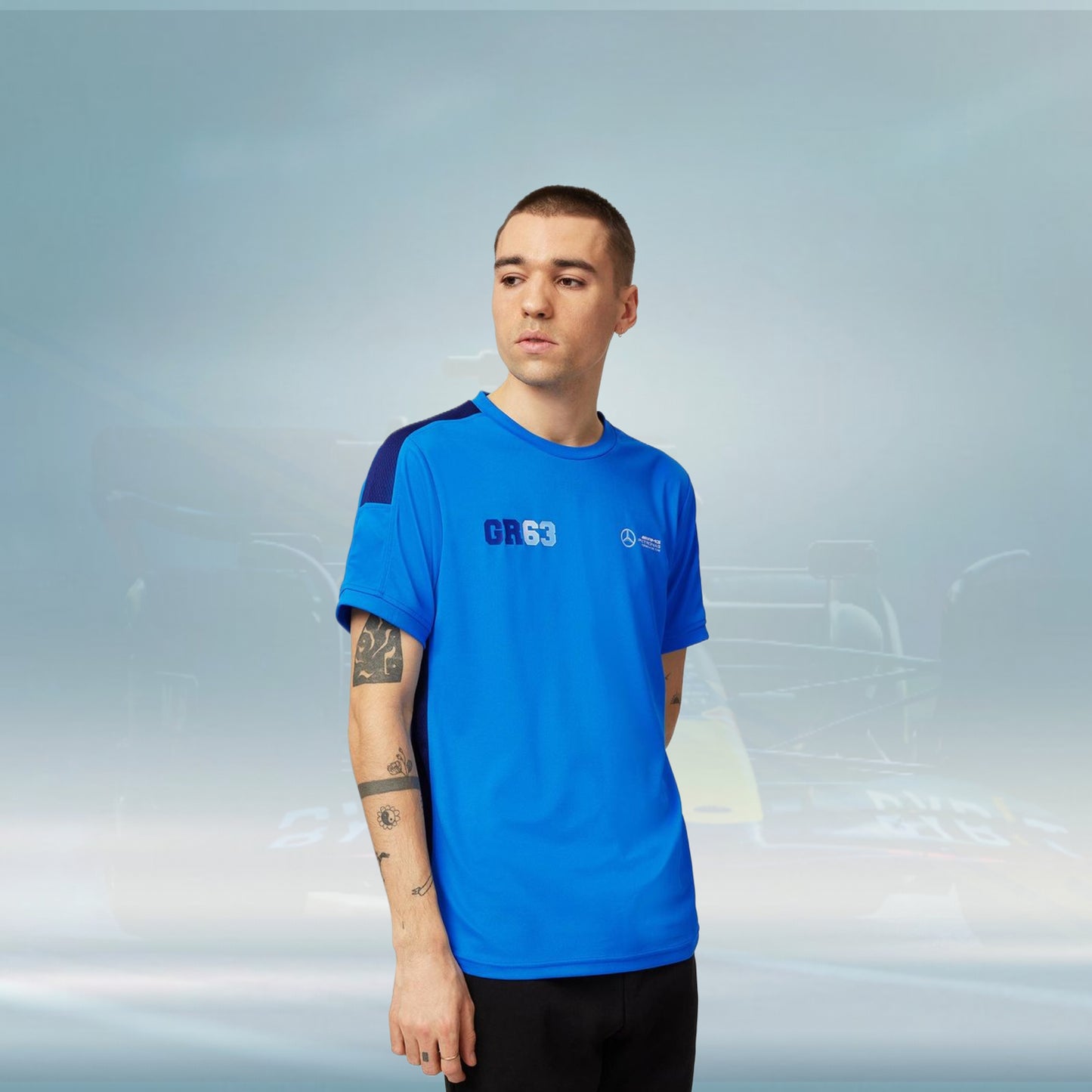 2023 Mercedes Germany AMG F1 Mens George Russell Sports T-shirt - Rental Sports