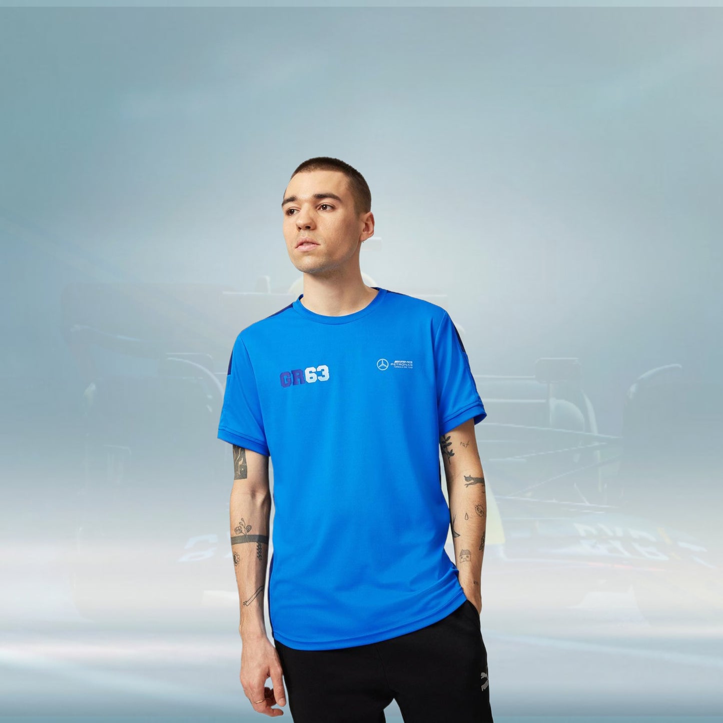 2023 Mercedes Germany AMG F1 Mens George Russell Sports T-shirt - Rental Sports