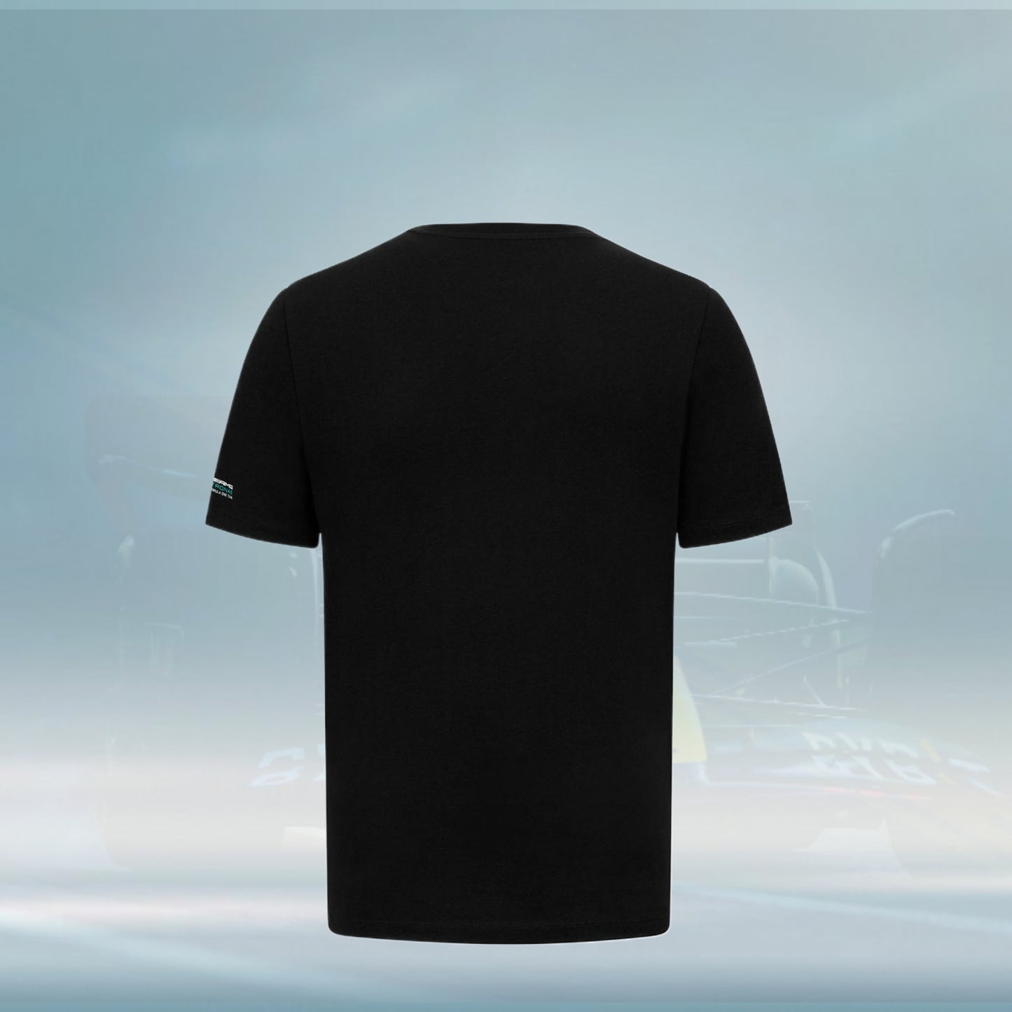 2023 Mercedes Germany AMG F1 Mens George Russell Logo T-shirt Black - Rental Sports