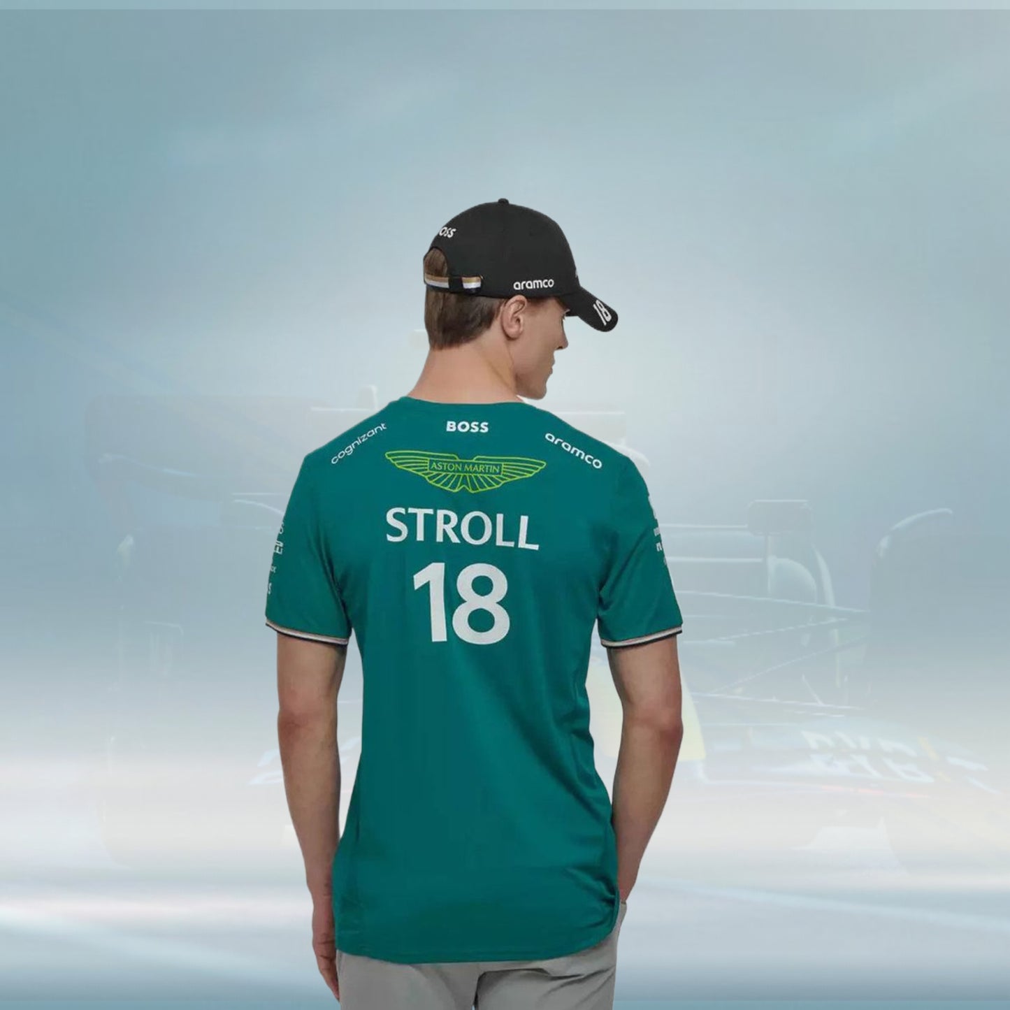 2023 Aston Martin UK F1 Mens Stroll Team T-shirt - Rental Sports