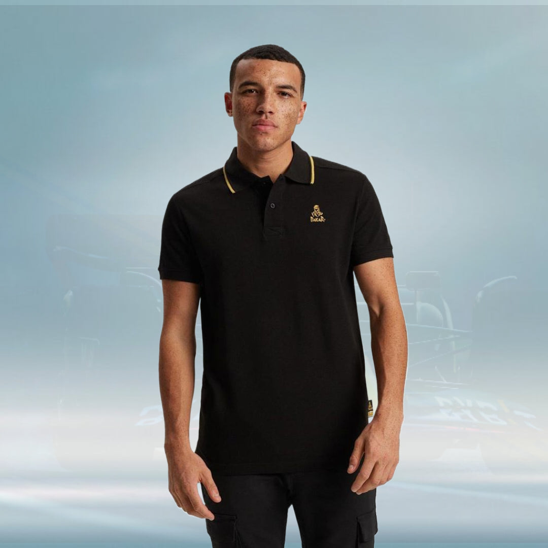 Men's Dakar DEXT DKR P VIP III black polo shirt - Rental Sports