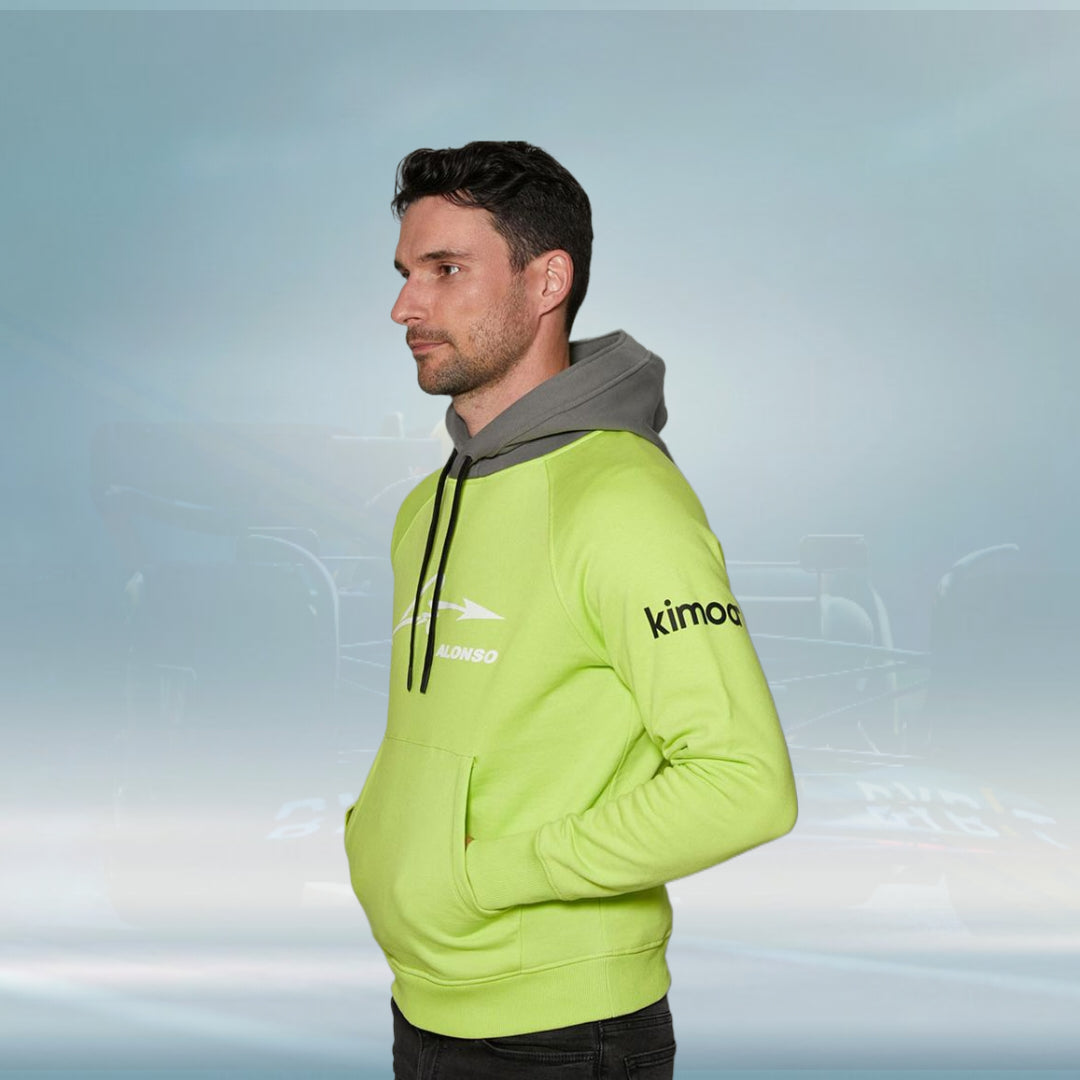 2023 Aston Martin UK F1 Mens Alonso Kimoa Hooded Sweatshirt - Rental Sports