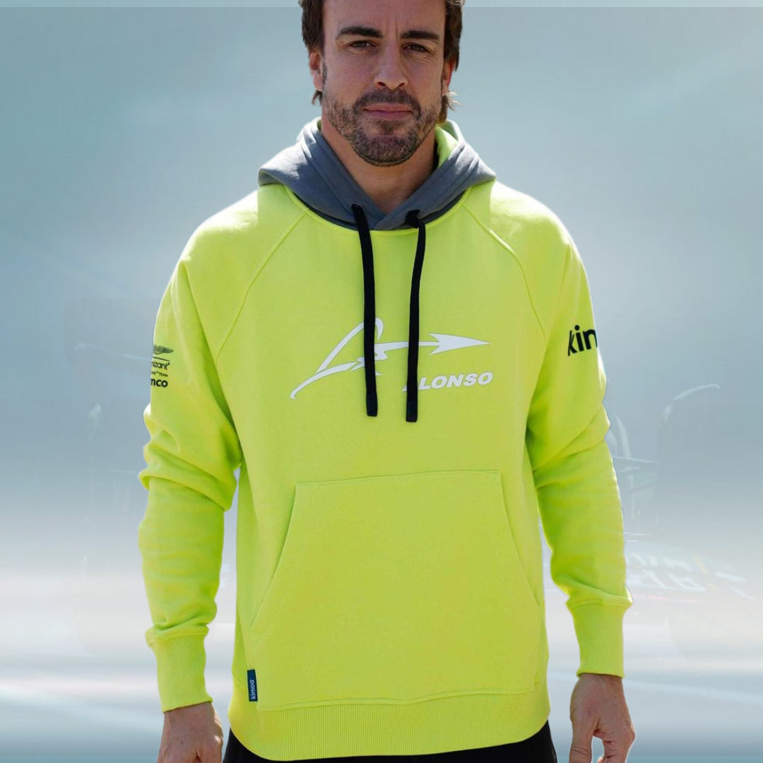 2023 Aston Martin UK F1 Mens Alonso Kimoa Hooded Sweatshirt - Rental Sports