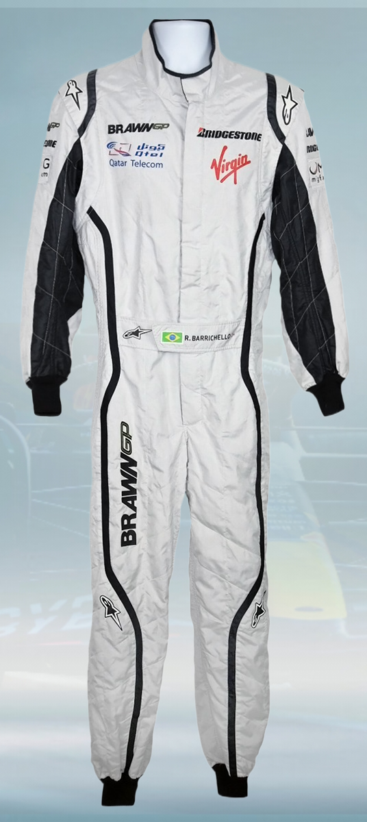 2009 Rubens Barrichello Race Brawn Abu Dhabi Grand Prix F1 Suit