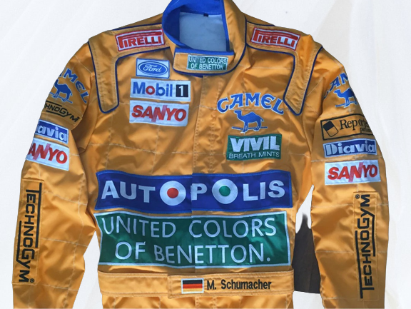 F1 Michael Schumacher 1992 Embroidered race suit | F1 Replica Embroidery Race Suit - Rental Sports