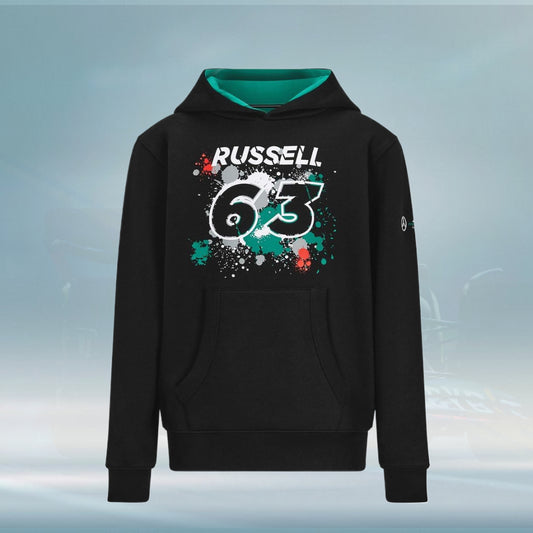 2022 Mercedes AMG F1 Mens George 63 Hooded Sweatshirt Black