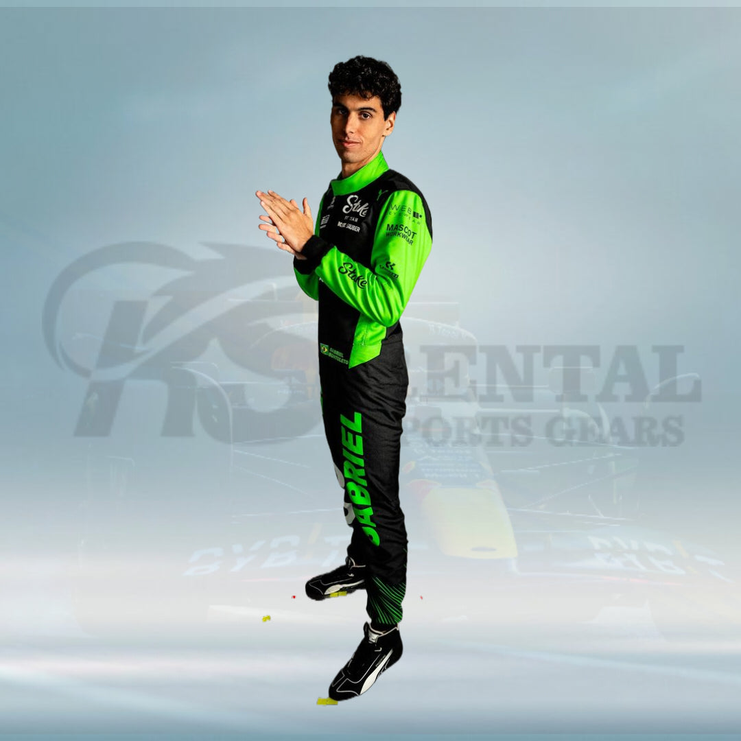 2025 Gabriel Bortoleto Kick Sauber Stake F1 Team Racing Suit - Rental Sports