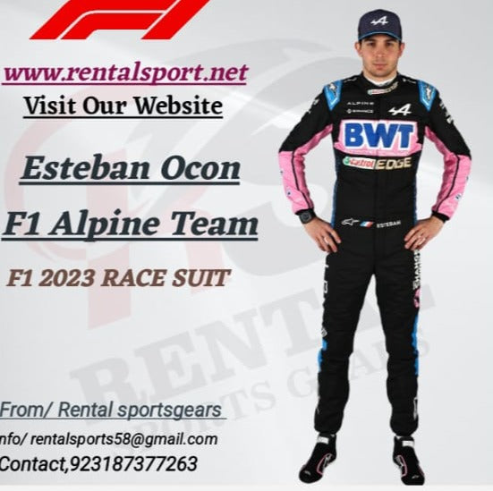 Esteban Ocon Team Alpine 2023 Suit Printed F1 Race Suit - Rental Sports