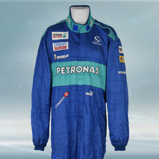 2005 Jacques Villeneuve Race Credit Suisse Sauber Petronas Puma F1 Suit