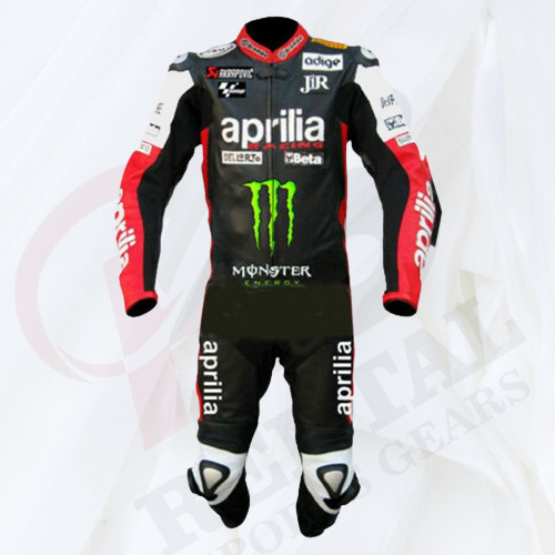 APRILIA MONSTER ENERGY MOTORBIKE SUIT - LEATHER BIKER Racing SUIT - Rental Sports