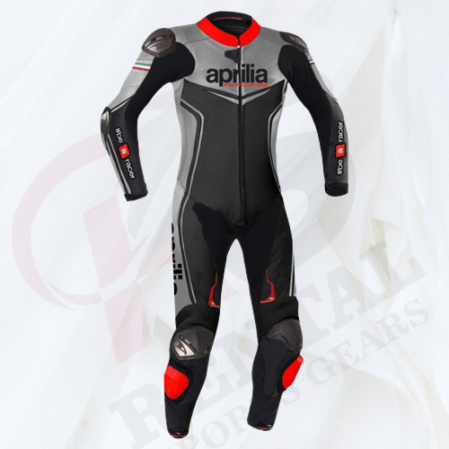 APRILIA RACING MAX ITALIA MOTORCYCLE LEATHER BIKER Racing SUIT - Rental Sports