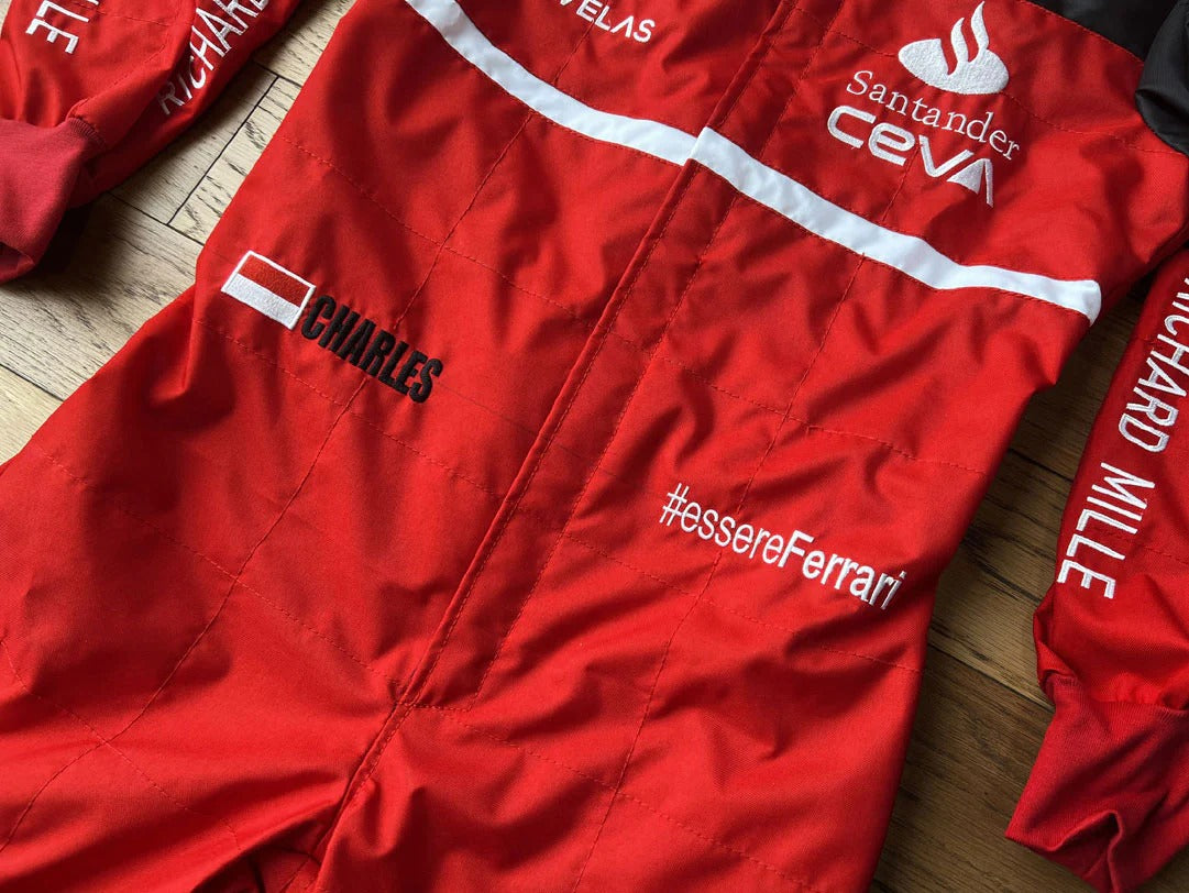 Charles Leclerc 2022 Racing Suit Ferrari F1 | F1 Replica Embroidery Race Suit - Rental Sports