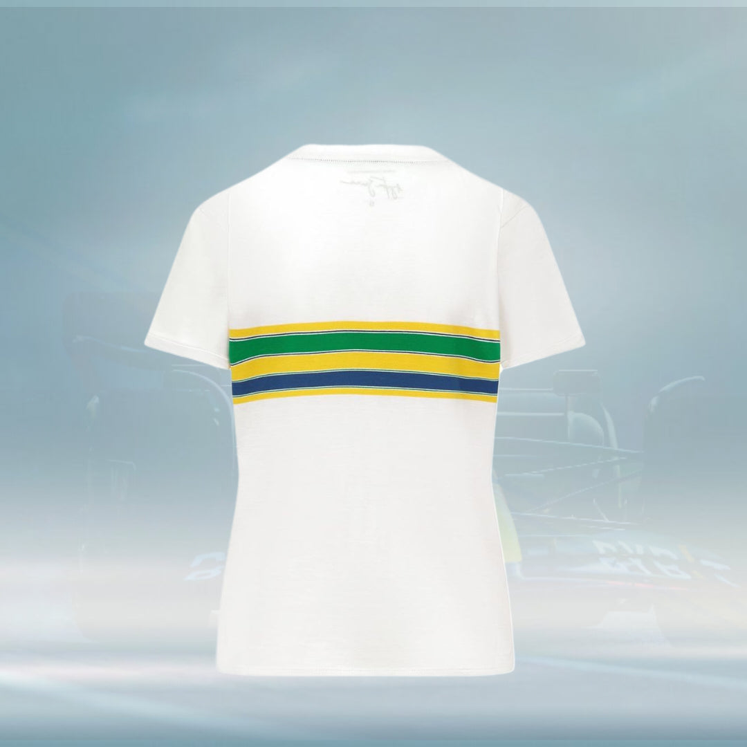 2022 Ayrton Senna Brazil Ladies Stripe t-shirt - Rental Sports