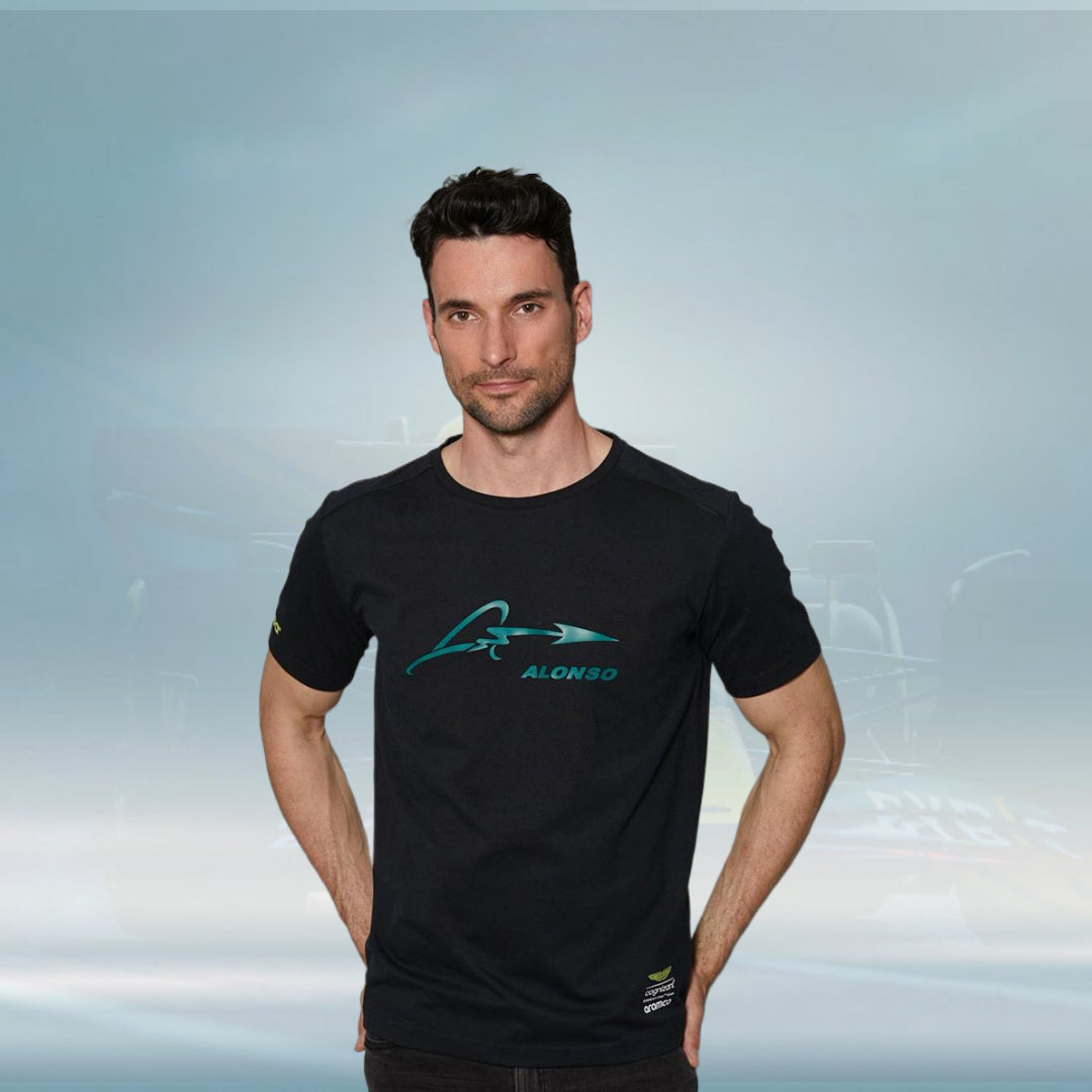 2023 Aston Martin UK F1 Mens Alonso Kimoa T-shirt black - Rental Sports