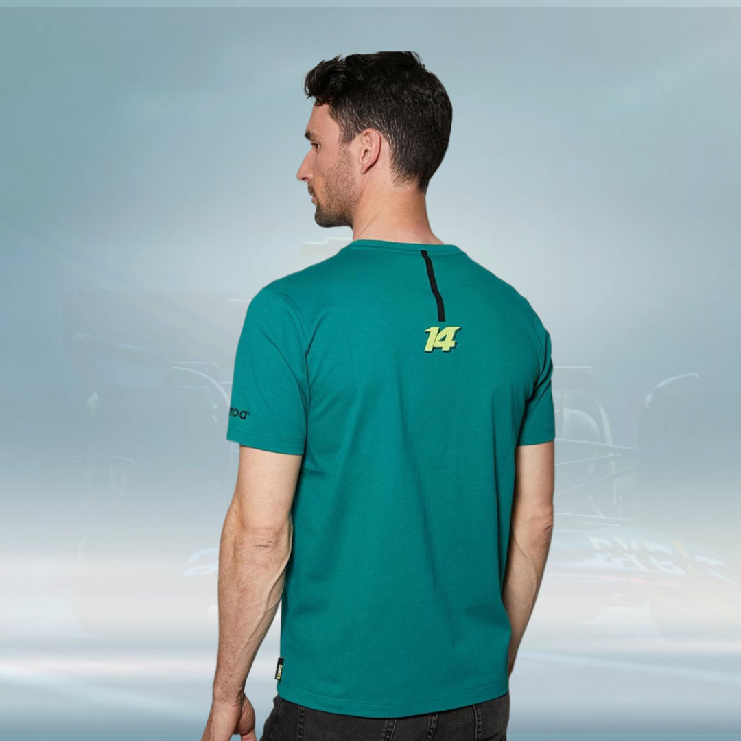 2023 Aston Martin UK F1 Mens Alonso Kimoa T-shirt green - Rental Sports