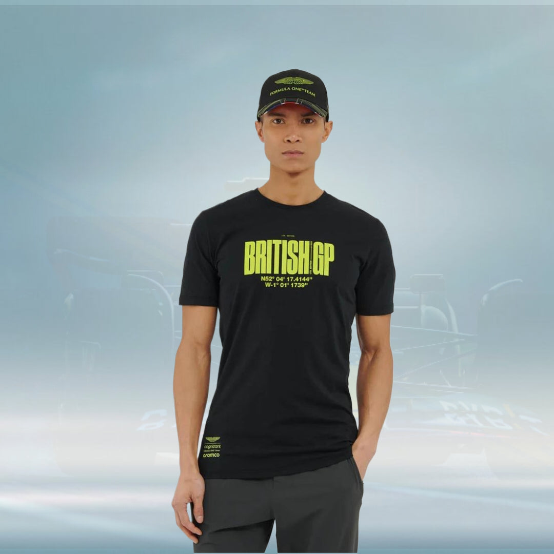 2023 Aston Martin UK F1 Mens Silverstone T-shirt black - Rental Sports