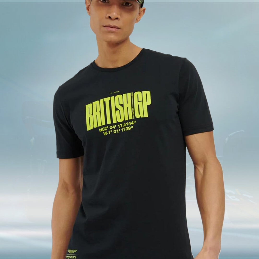 2023 Aston Martin UK F1 Mens Silverstone T-shirt black - Rental Sports