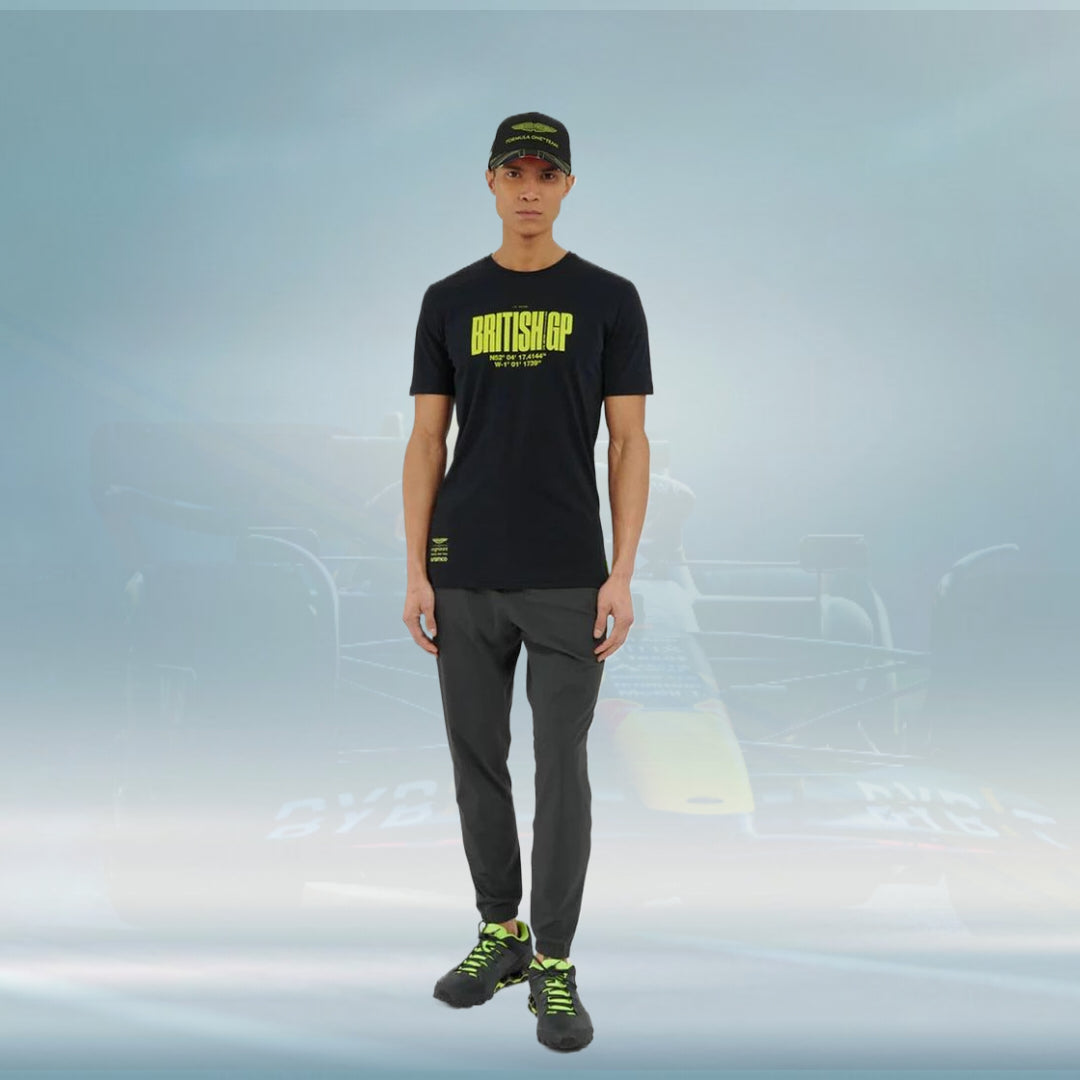 2023 Aston Martin UK F1 Mens Silverstone T-shirt black - Rental Sports