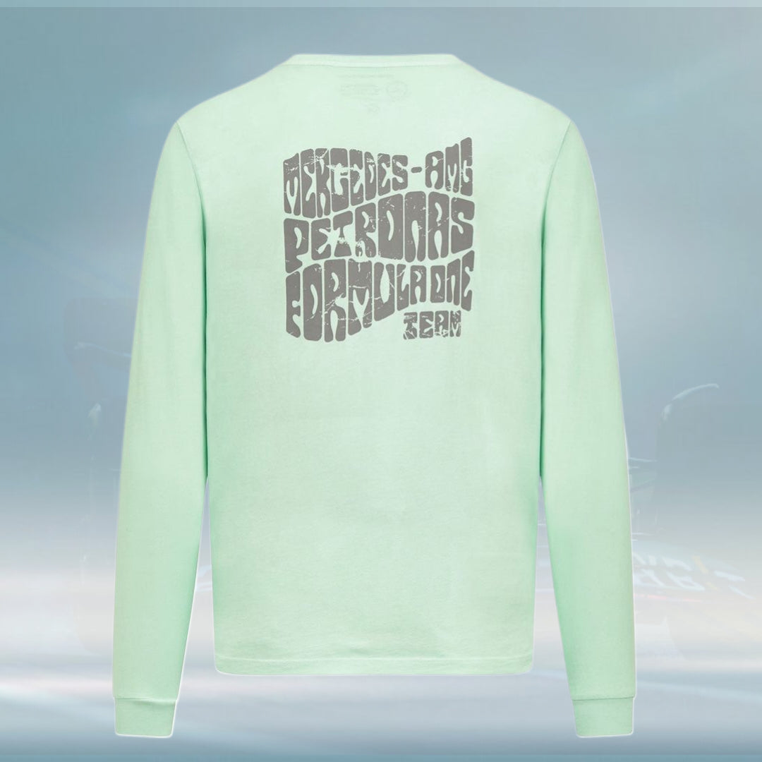 2023 Mercedes AMG F1 Mens LS Retro Longsleeve T-shirt - Rental Sports