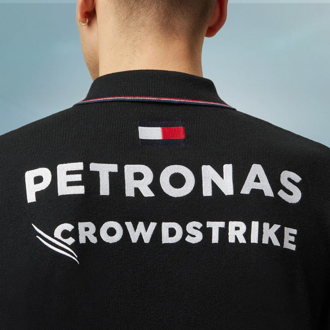 2023 Mercedes AMG Germany F1 Mens LS Team Polo Shirt Black - Rental Sports