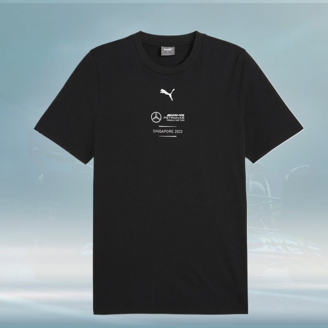 2023 Mercedes F1 Mens Singapore T-Shirt black - Rental Sports