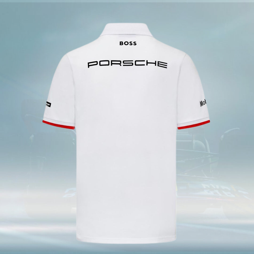 2023 Porsche Germany Motorsport Mens Team Polo Shirt white - Rental Sports