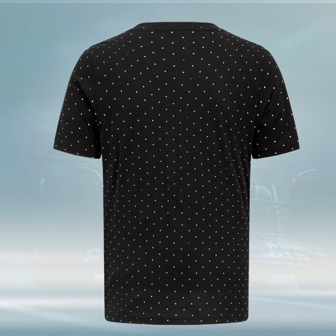 2023 Mercedes Germany AMG F1 Mens Polka Dot T-shirt Black - Rental Sports