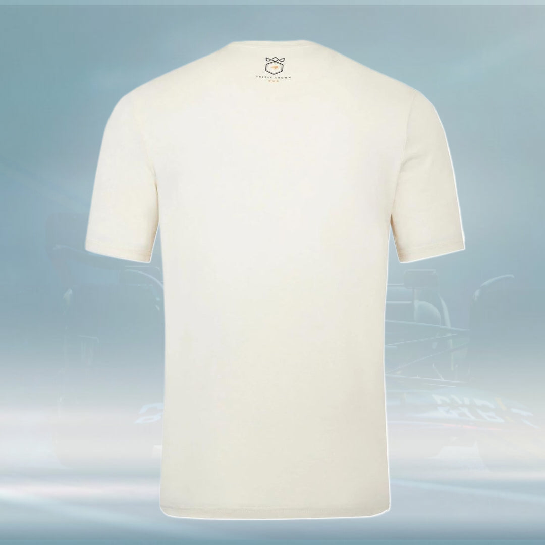 2023 Team McLaren F1 Mens Monaco Triple Crown T-Shirt Ecru - Rental Sports