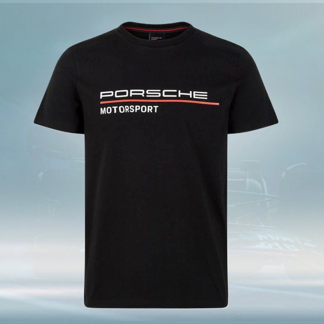 Porsche Germany Mens Logo T-Shirt Black - Rental Sports