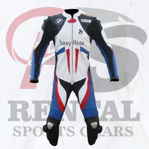BMW Cowhide Leather Motorcycle Suit Biker Racing Suit CE Padding - Rental Sports