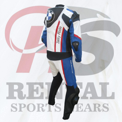 BMW Cowhide Leather Motorcycle Suit Biker Racing Suit CE Padding - Rental Sports