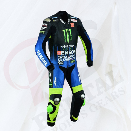 Valentino Rossi Monster Cowhide Motorcyle MotoGP Racing Suit - Rental Sports