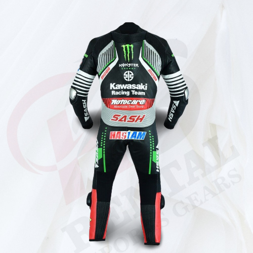 Leon Haslam MotoGP Wsbk 2019 Cowhide Motorcyle Racer Suit CE Padding - Rental Sports