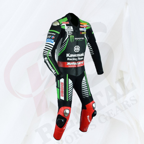 Leon Haslam MotoGP Wsbk 2019 Cowhide Motorcyle Racer Suit CE Padding - Rental Sports