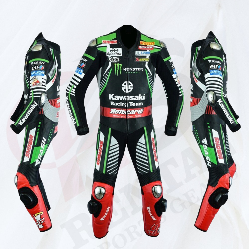 Leon Haslam MotoGP Wsbk 2019 Cowhide Motorcyle Racer Suit CE Padding - Rental Sports