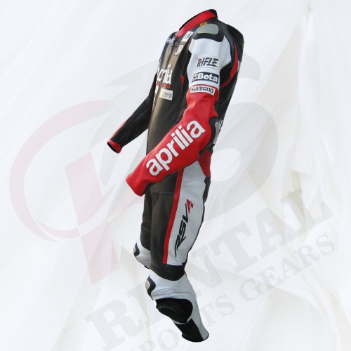 Aprila Cowhide Leather Motorcyle Suit Racing Biker Suit CE Padding - Rental Sports