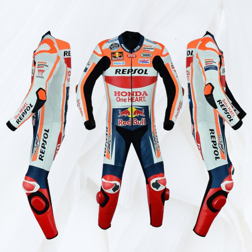 Marc Marquez Honda Repsol MotoGP 2019 Cowhide MotorBike Racing Suit - Rental Sports